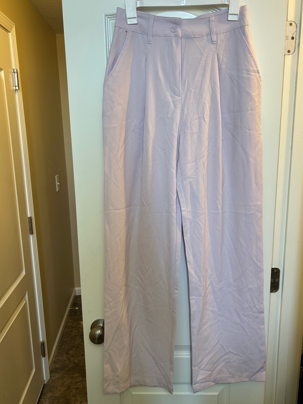 High-Waist Lavender Wide Leg Trousers